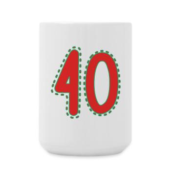 40. 40 JAHRE. 40. JAHRESTAG. 40-JÄHRIGES JUBILÄUM. - Große Tasse 440 ml - Weiß - Vorne
