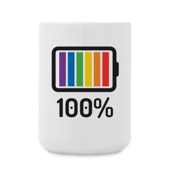 LGBT Pride Monat - 100% queer - Große Tasse 440 ml - Weiß - Vorne