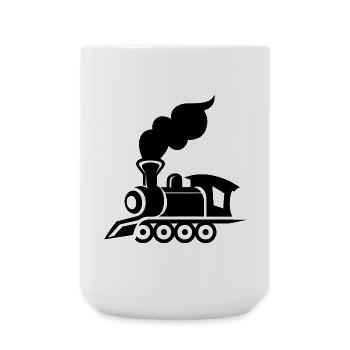 Lokomotive Grafik - Große Tasse 440 ml - Weiß - Vorne