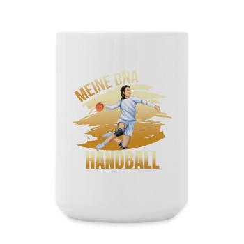 Meine DNA - Handball - Große Tasse 440 ml - Weiß - Vorne