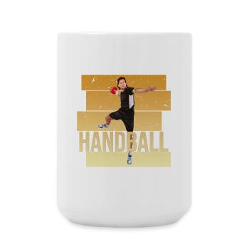 Handball - Große Tasse 440 ml - Weiß - Vorne