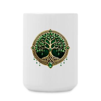 L’arbre de vie aux nœuds celtiques. - Grande tasse 440 ml - blanc - Devant