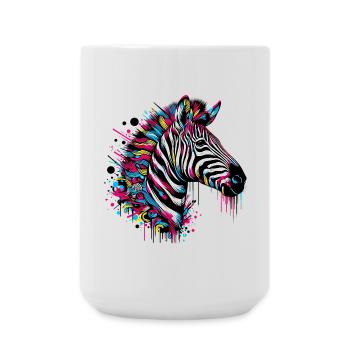 Zebra - Große Tasse 440 ml - Weiß - Vorne