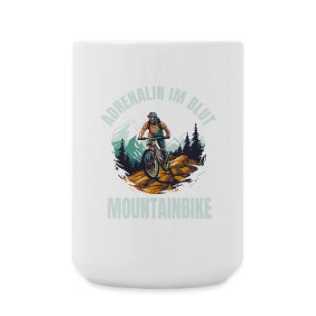 Adrenalin im Blut - Mountainbike - Große Tasse 440 ml - Weiß - Vorne