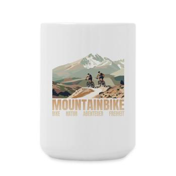 Mountainbike - Bike - Natur - Abenteuer - Freiheit - Große Tasse 440 ml - Weiß - Vorne