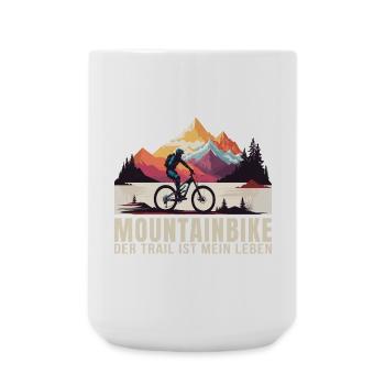MTB - Der Trail ist mein Leben - Große Tasse 440 ml - Weiß - Vorne