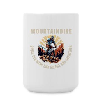 Spüre den Wind und erlebe das Abenteuer - Große Tasse 440 ml - Weiß - Vorne