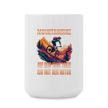 MTB: Auf dem Trail tanze ich mit der Natur - Große Tasse 440 ml - Weiß - Vorne