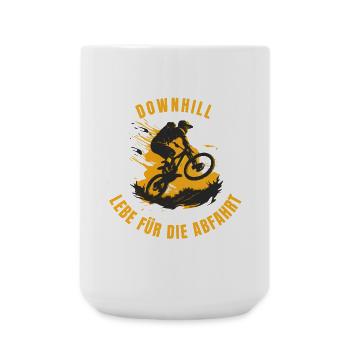Downhill - Lebe für die Abfahrt - Große Tasse 440 ml - Weiß - Vorne