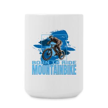 Born to ride Mountainbike - Große Tasse 440 ml - Weiß - Vorne
