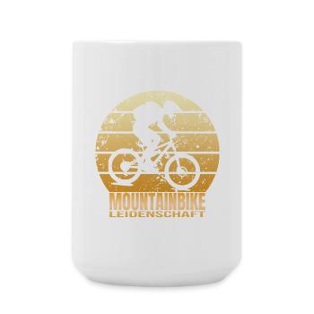 Mountainbike Leidenschaft - Große Tasse 440 ml - Weiß - Vorne