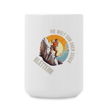 Die Welt von oben sehen - Große Tasse 440 ml - Weiß - Vorne