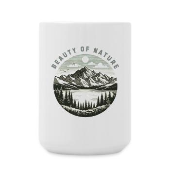 Mountains vintage - Large Mug 440 ml - white - Front