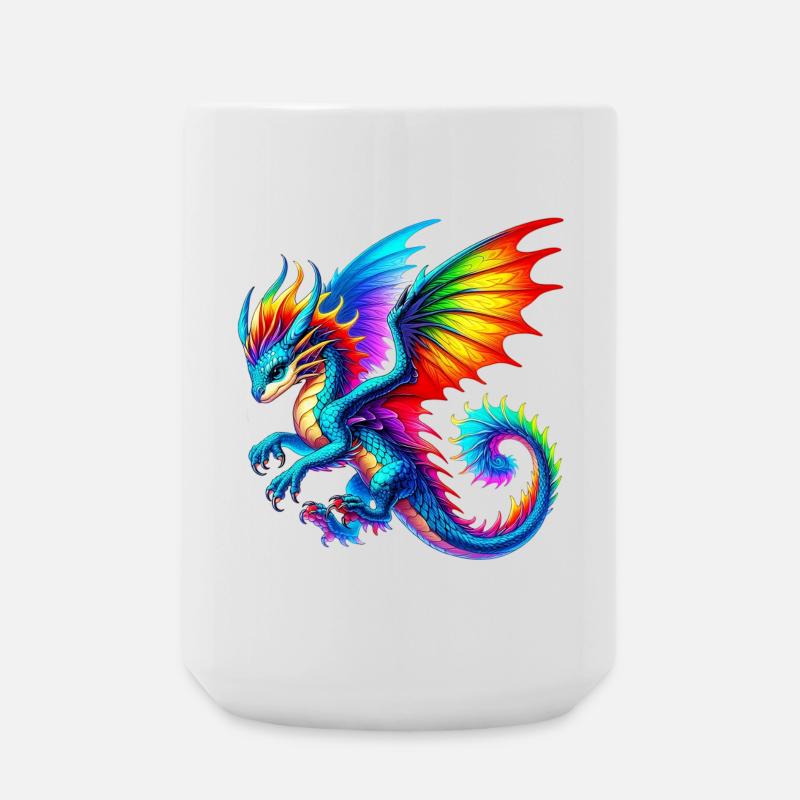 Drache - Große Tasse 440 ml - Weiß