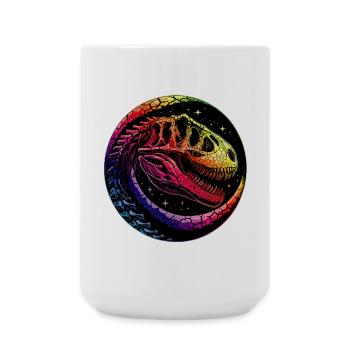 Squelette de dinosaure coloré pour les fans de dinosaures - Grande tasse 440 ml - blanc - Devant