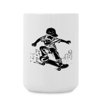 Skateboarding Junge - Große Tasse 440 ml - Weiß - Vorne