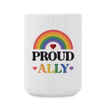 LGBTQ Pride Month - Proud Ally - Large Mug 440 ml - white - Front