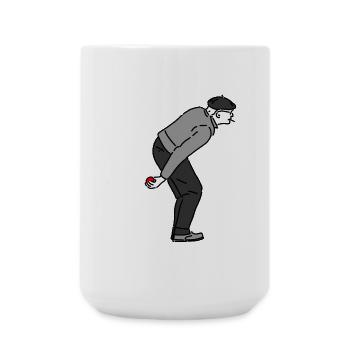 Joueur de pétanque droitier - Grande tasse 440 ml - blanc - Devant