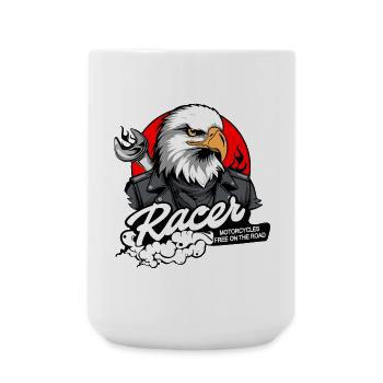BIKER EAGLE - Large Mug 440 ml - white - Front