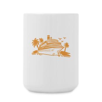 Kreuzfahrtschiff Urlaub Kreuzfahrt - Große Tasse 440 ml - Weiß - Vorne