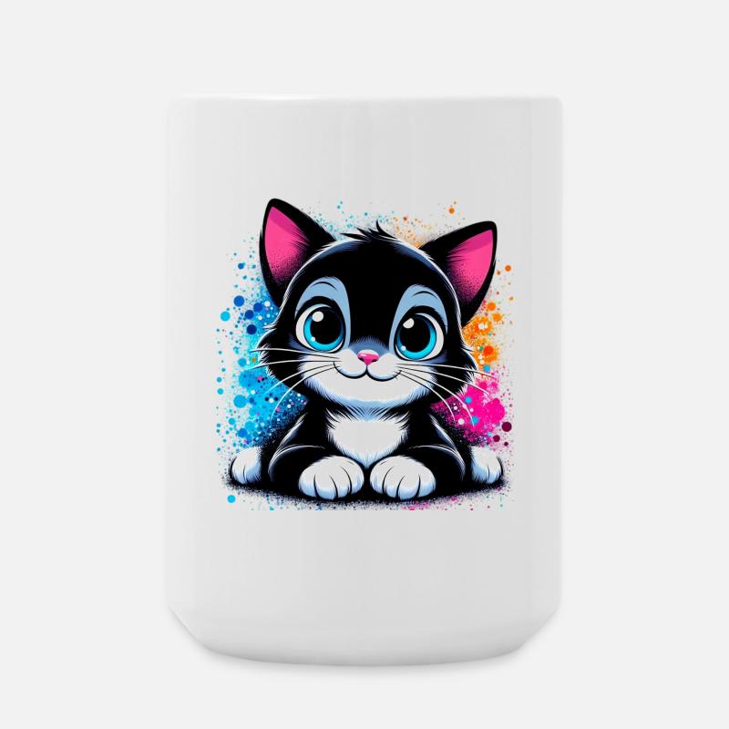 Katze - Große Tasse 440 ml - Weiß
