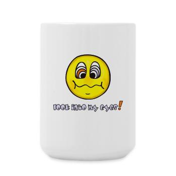 Hypnose - gelbes Gesicht - Lustiges Emoticon  - Große Tasse 440 ml - Weiß - Vorne