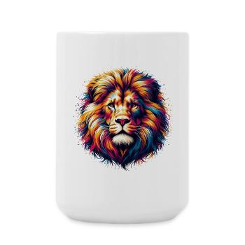 Löwe - Große Tasse 440 ml - Weiß - Vorne