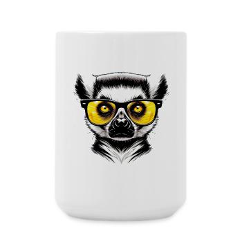 Lémurien avec lunettes de soleil - Grande tasse 440 ml - blanc - Devant
