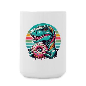 Dino donut motif: An adventure for those with a sweet tooth - Large Mug 440 ml - white - Front