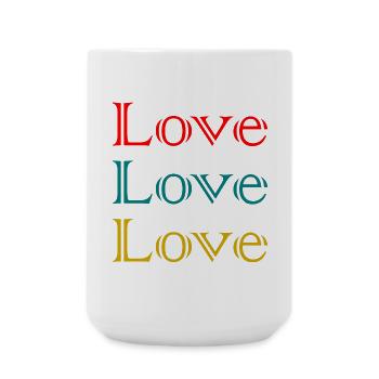 HERZ. PAAR. GERADE VERHEIRATET. Junggesellinnenabschied. VALENTINSTAG. - Große Tasse 440 ml - Weiß - Vorne