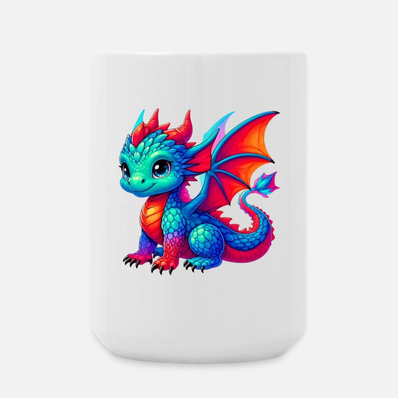Drache - Große Tasse 440 ml - Weiß