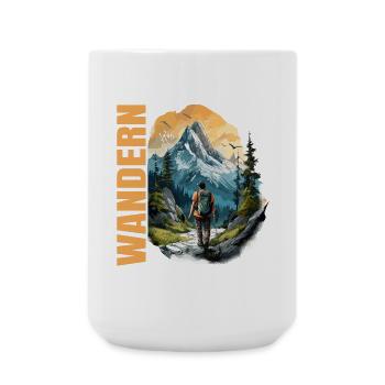 Wandern - Große Tasse 440 ml - Weiß - Vorne