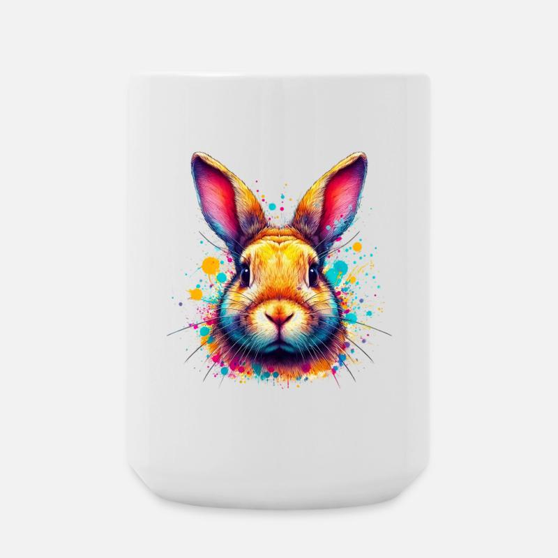 Kaninchen - Große Tasse 440 ml - Weiß