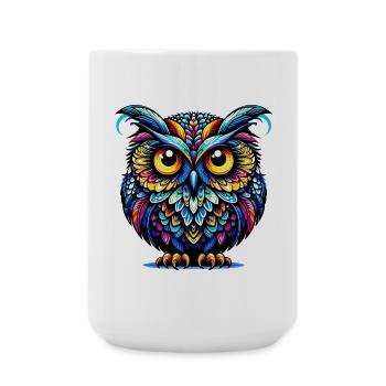 Eule - Große Tasse 440 ml - Weiß - Vorne