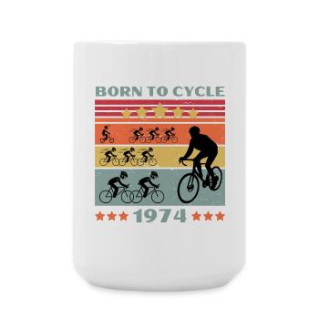 Leidenschaft für den Radsport Born to Cycle 1974 - Große Tasse 440 ml - Weiß - Vorne