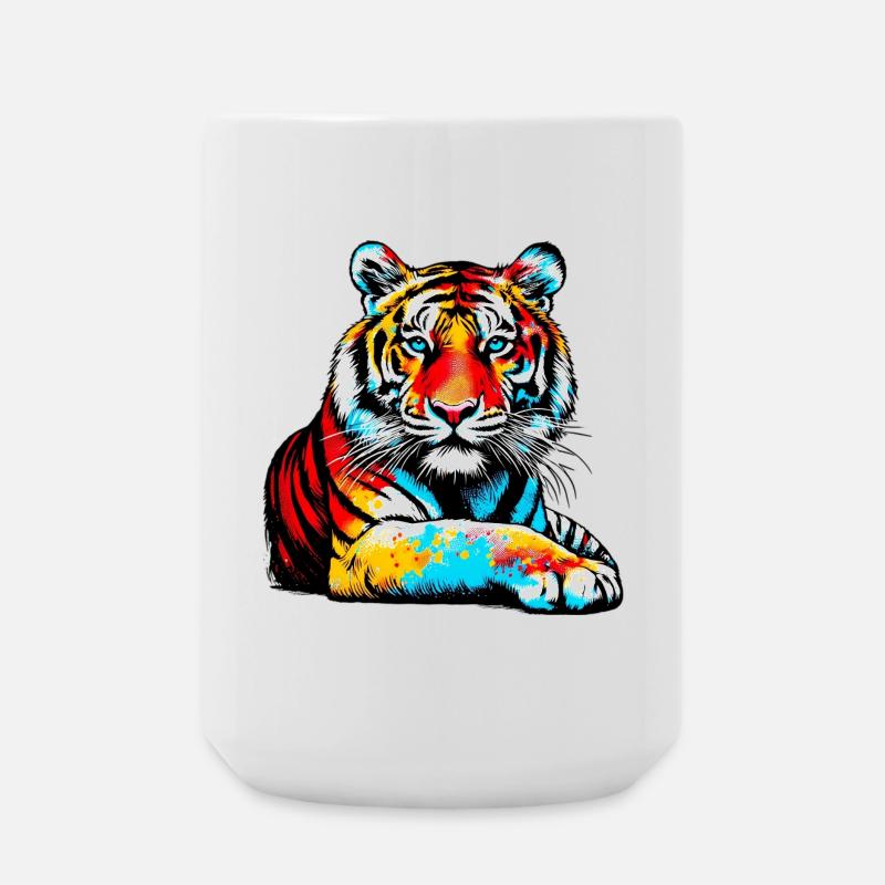Tiger - Große Tasse 440 ml - Weiß