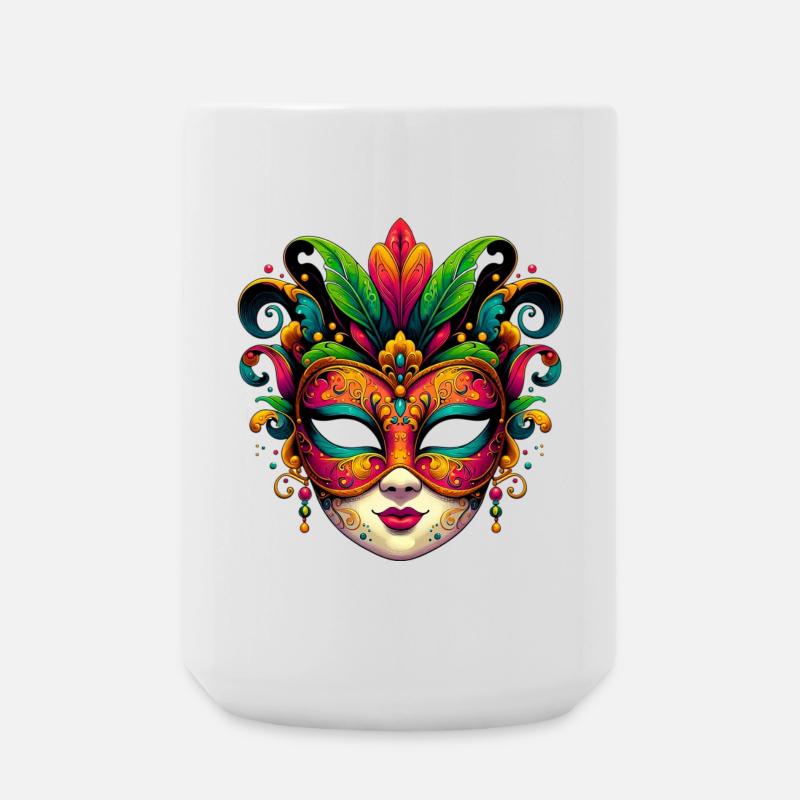 Masque du Carnaval de Venise - Grande tasse 440 ml - blanc