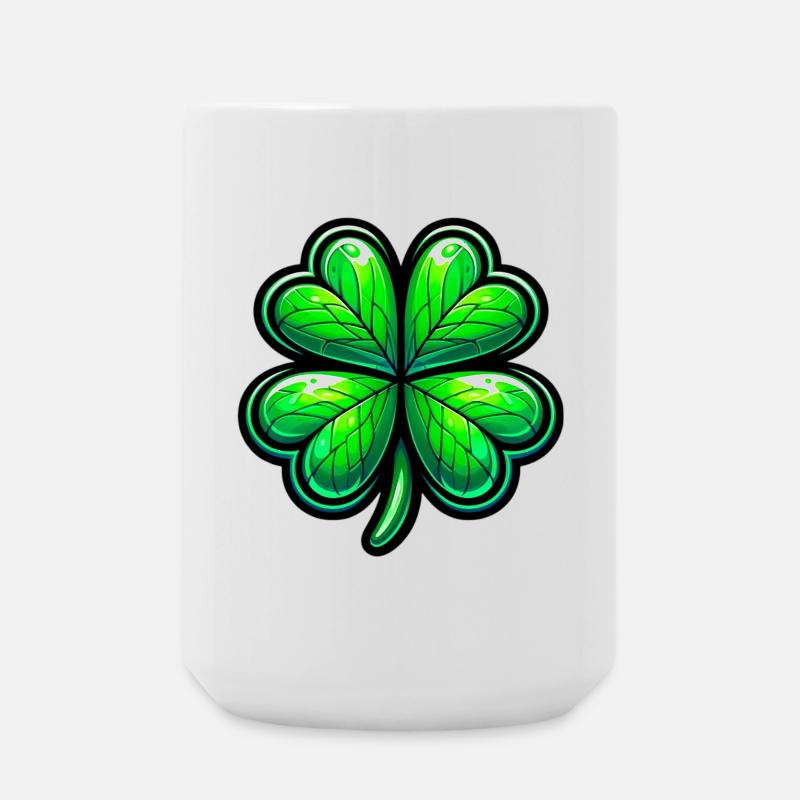 Four-leaf clover - Large Mug 440 ml - white