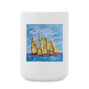 Fjordboot Segelregatte - Große Tasse 440 ml - Weiß - Vorne