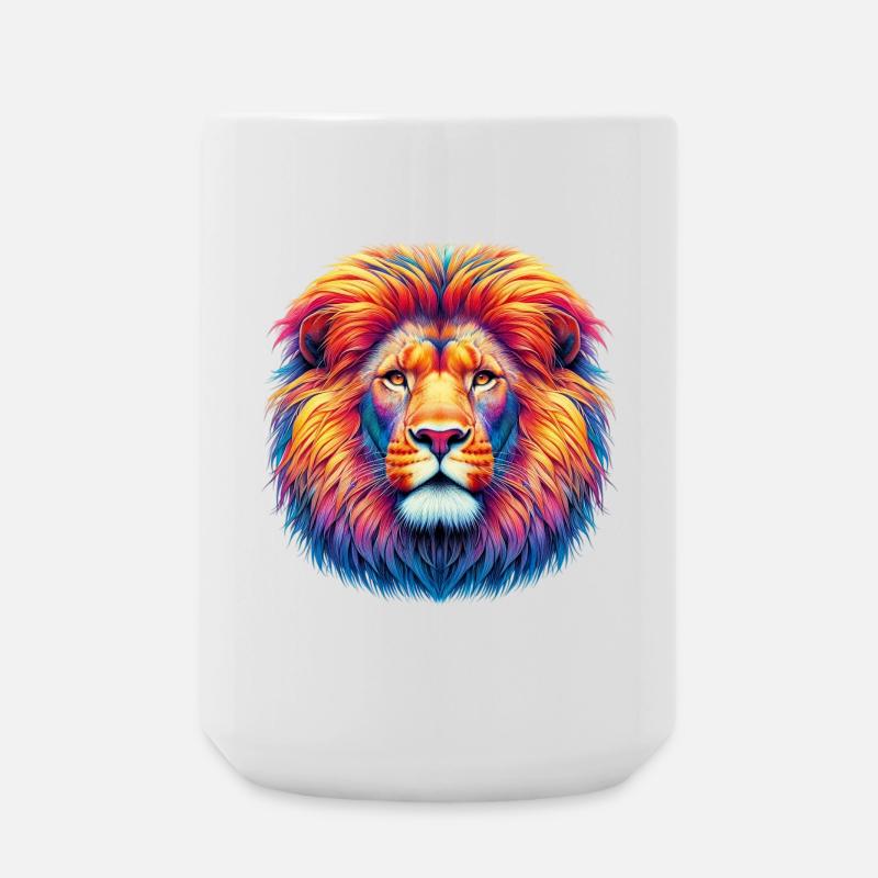 Löwe - Große Tasse 440 ml - Weiß