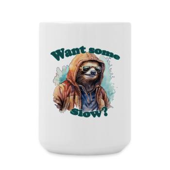 Faultier Bunte Wasserfarben Text - Große Tasse 440 ml - Weiß - Vorne