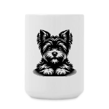 Yorkshire Terrier Head with Paws - Large Mug 440 ml - white - Front