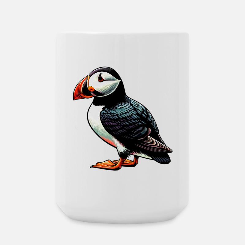 Macareux - Grande tasse 440 ml - blanc