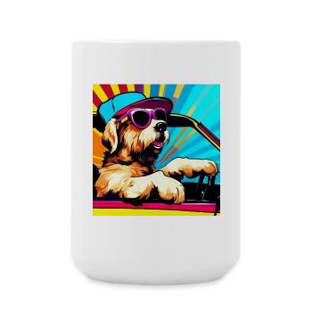 Hund - Große Tasse 440 ml - Weiß - Vorne