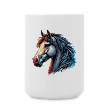 Pferd - Große Tasse 440 ml - Weiß - Vorne