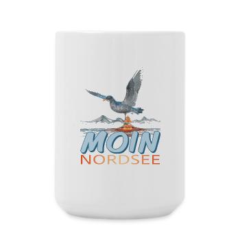 Moin Nordsee - Große Tasse 440 ml - Weiß - Vorne