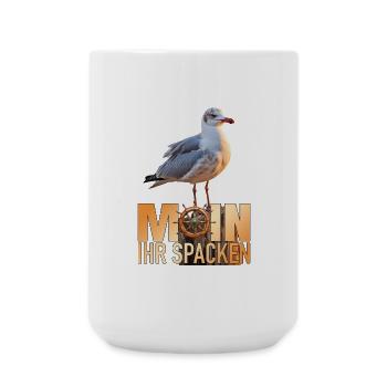 Moin ihr Spacken - Große Tasse 440 ml - Weiß - Vorne