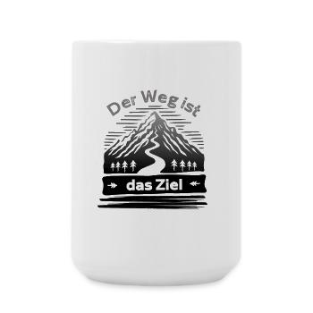 Der Weg ist das Ziel Wandern Berge - Große Tasse 440 ml - Weiß - Vorne