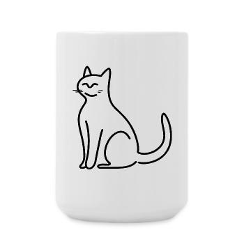 Chat - Grande tasse 440 ml - blanc - Devant