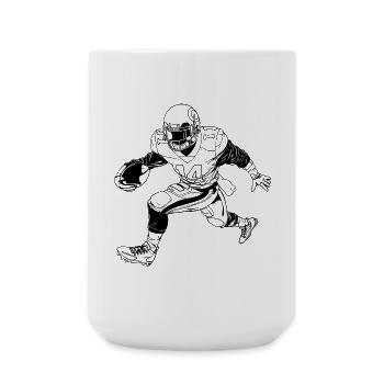 American Footballer Drawing - Large Mug 440 ml - white - Front